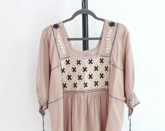Blusa Julia Beige Azul Unitalla