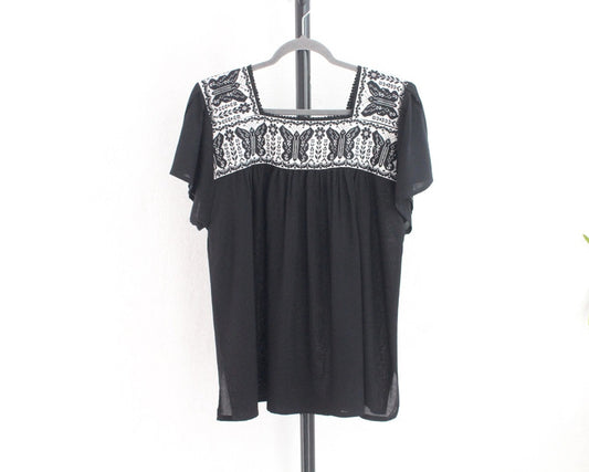 Blusa Tania Negro Mariposas 2XL - 3XL