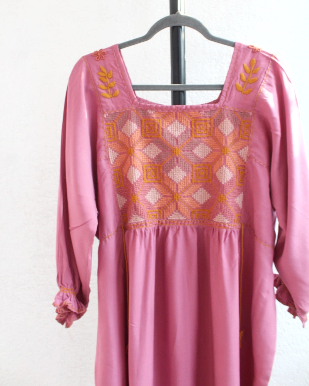 Vestido Julia Flores Manga  XL / XXL Rosa