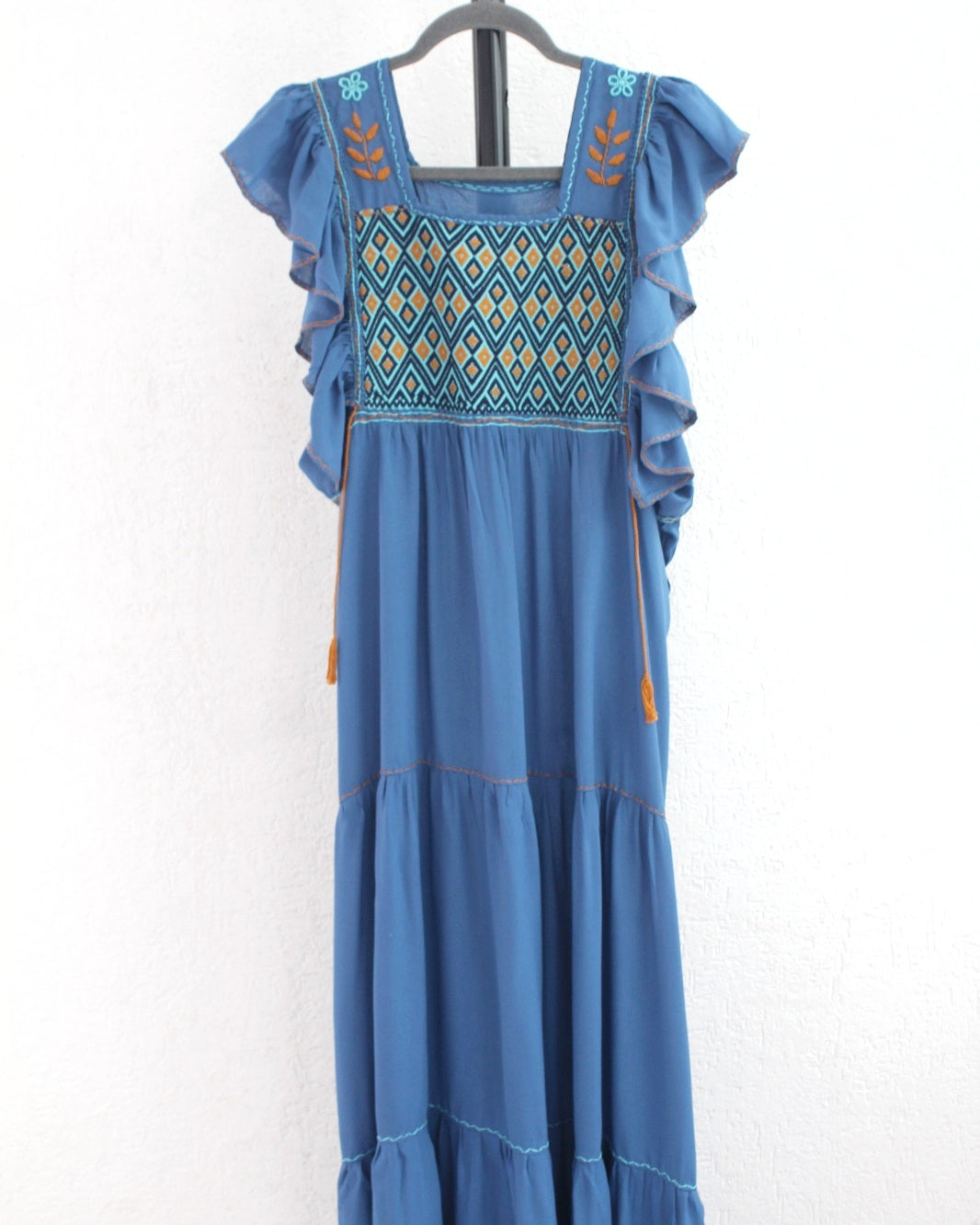 Vestido Josefina Azul Amarillo Unitalla