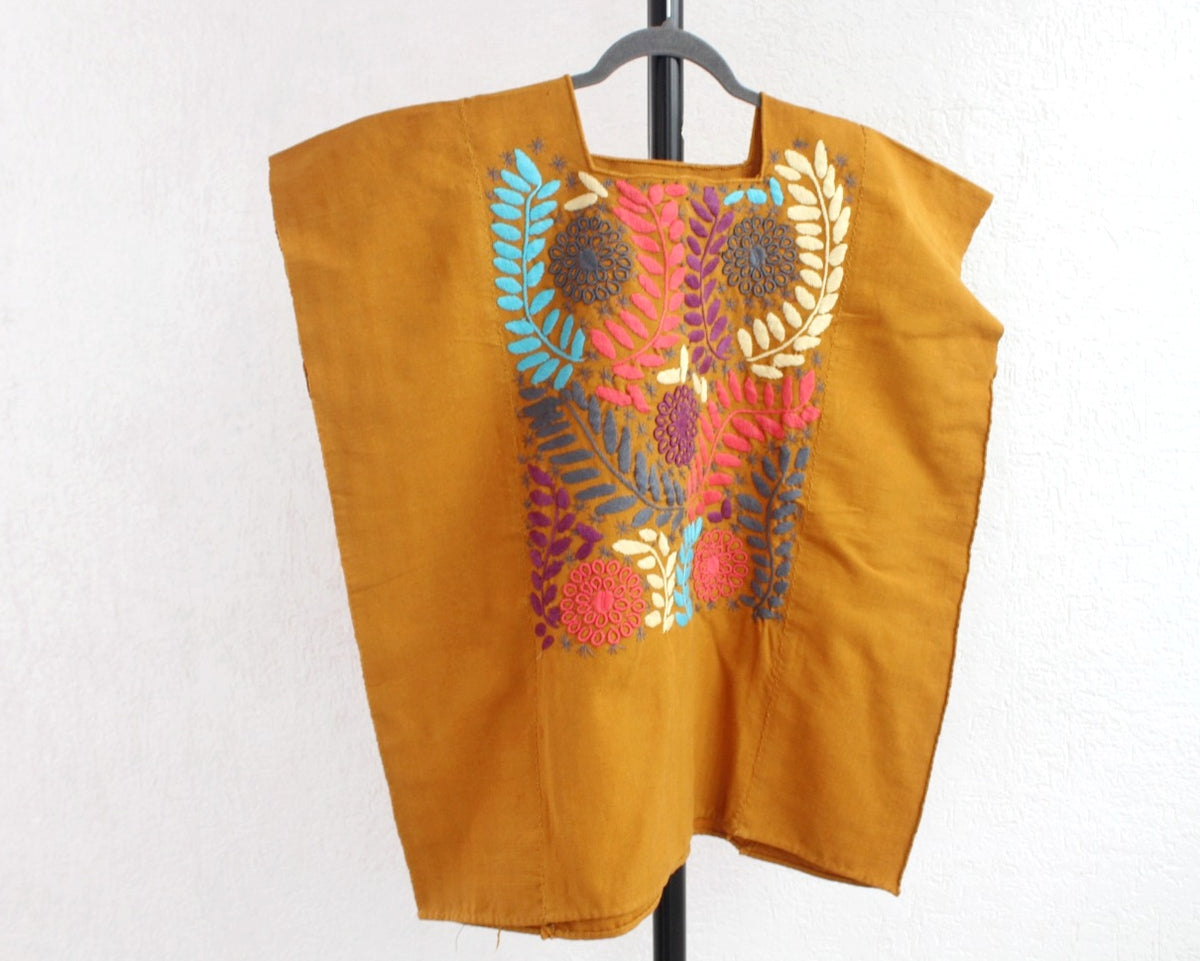 Huipil Flores  XL - 2XL Amarillo Colores
