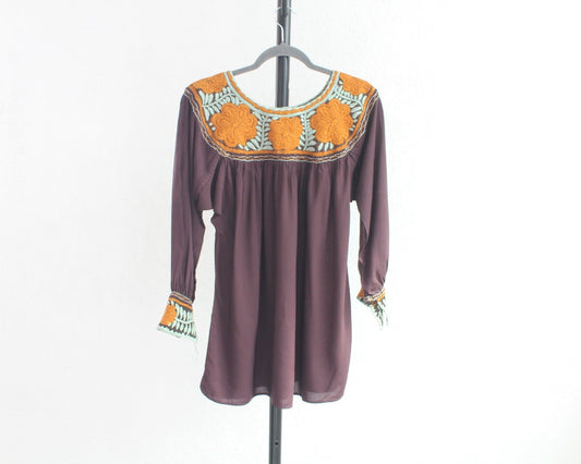 Blusa Aguacatenango Café Unitalla
