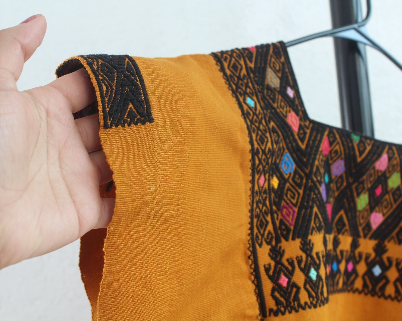 Blusa Huipil Pejel Amarillo Negro Unitalla