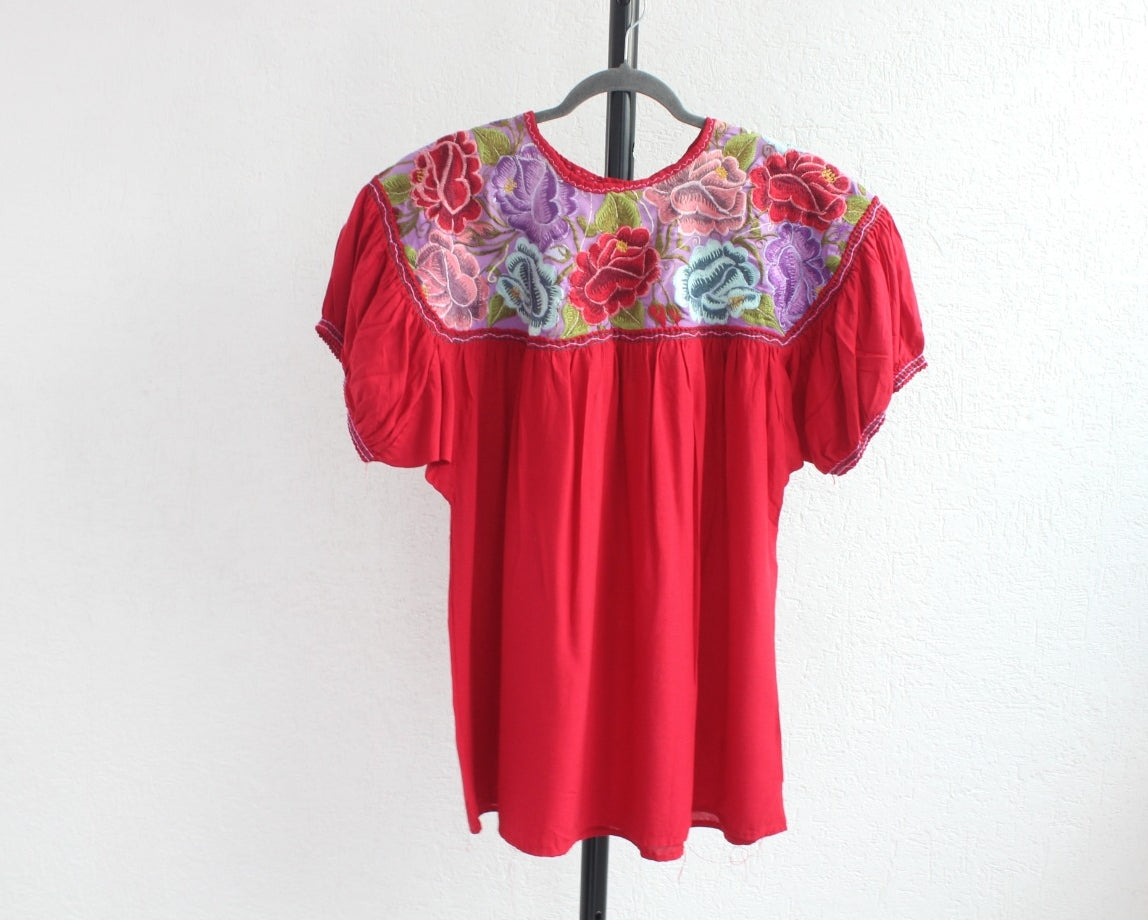 Blusa Abigail Flores Rojo  XL - XXL