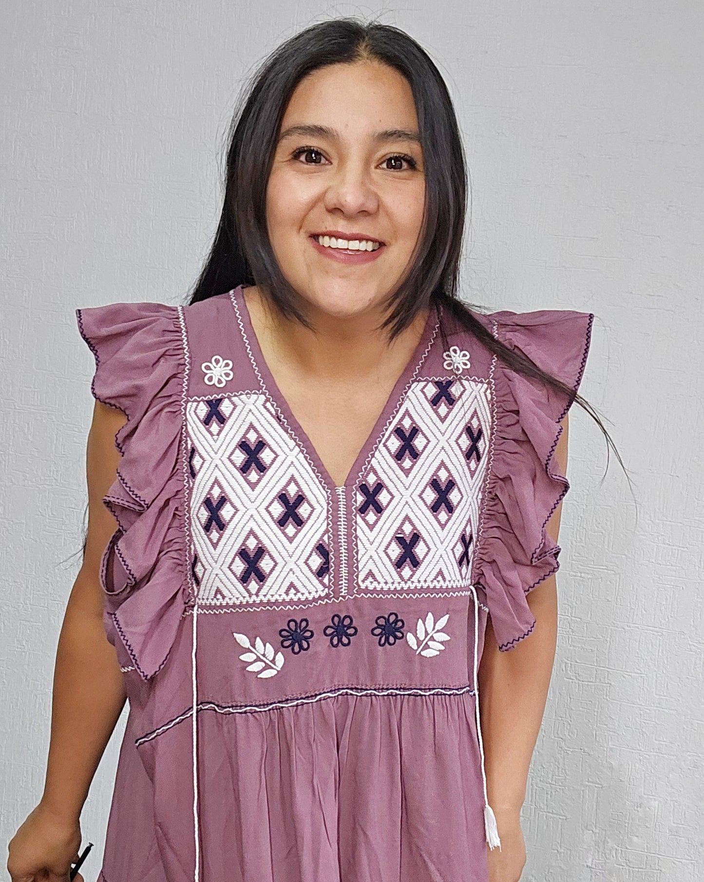 Vestido Antonia Malva Blanco 2XL
