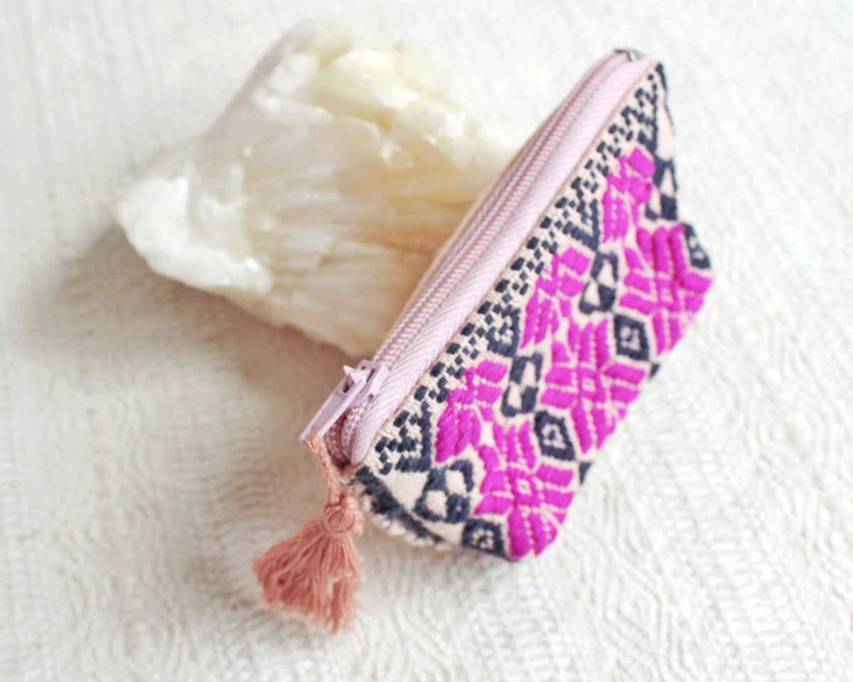 Mini Monedero Estrellitas Lila Gris Rosa