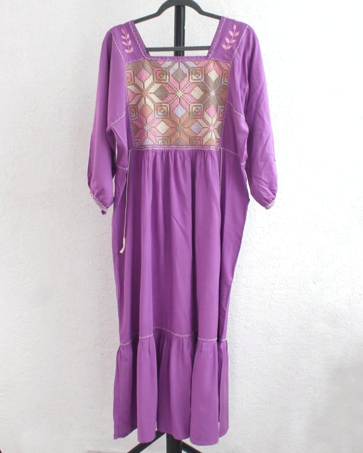 Vestido Julia Flores Manga  XL / XXL Lila