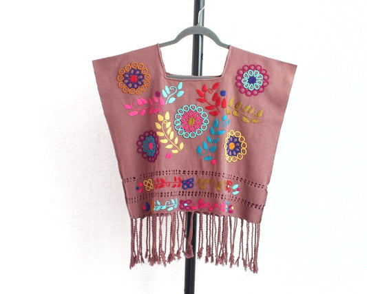 Top Flores Rococo Palo de Rosa