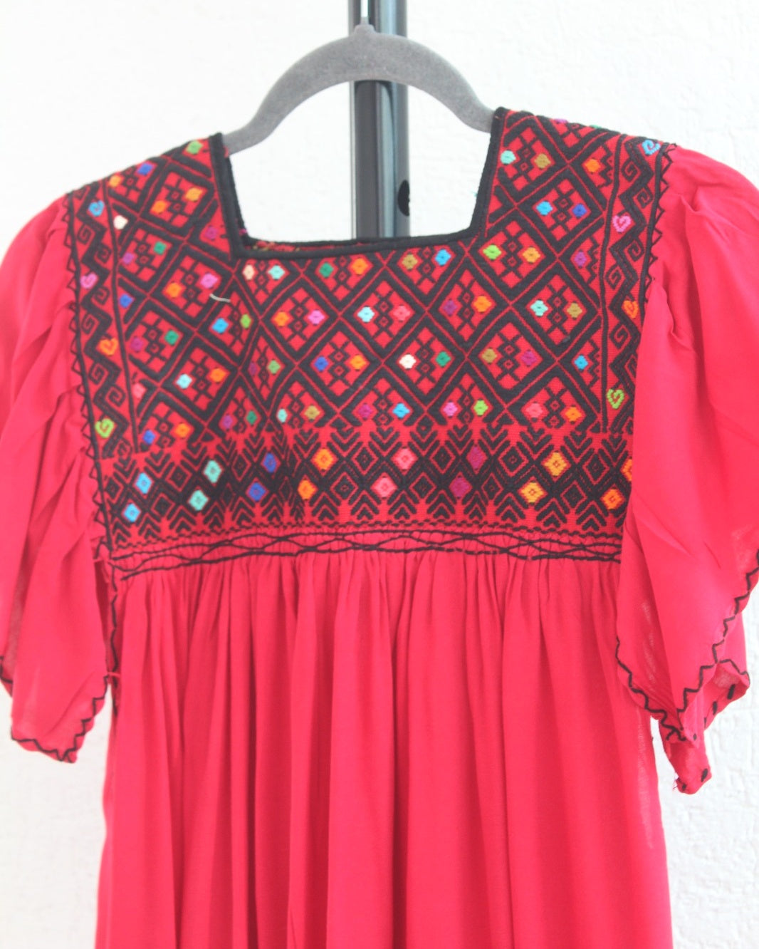 Vestido Cristiana Rombos Rojo Negro Ch