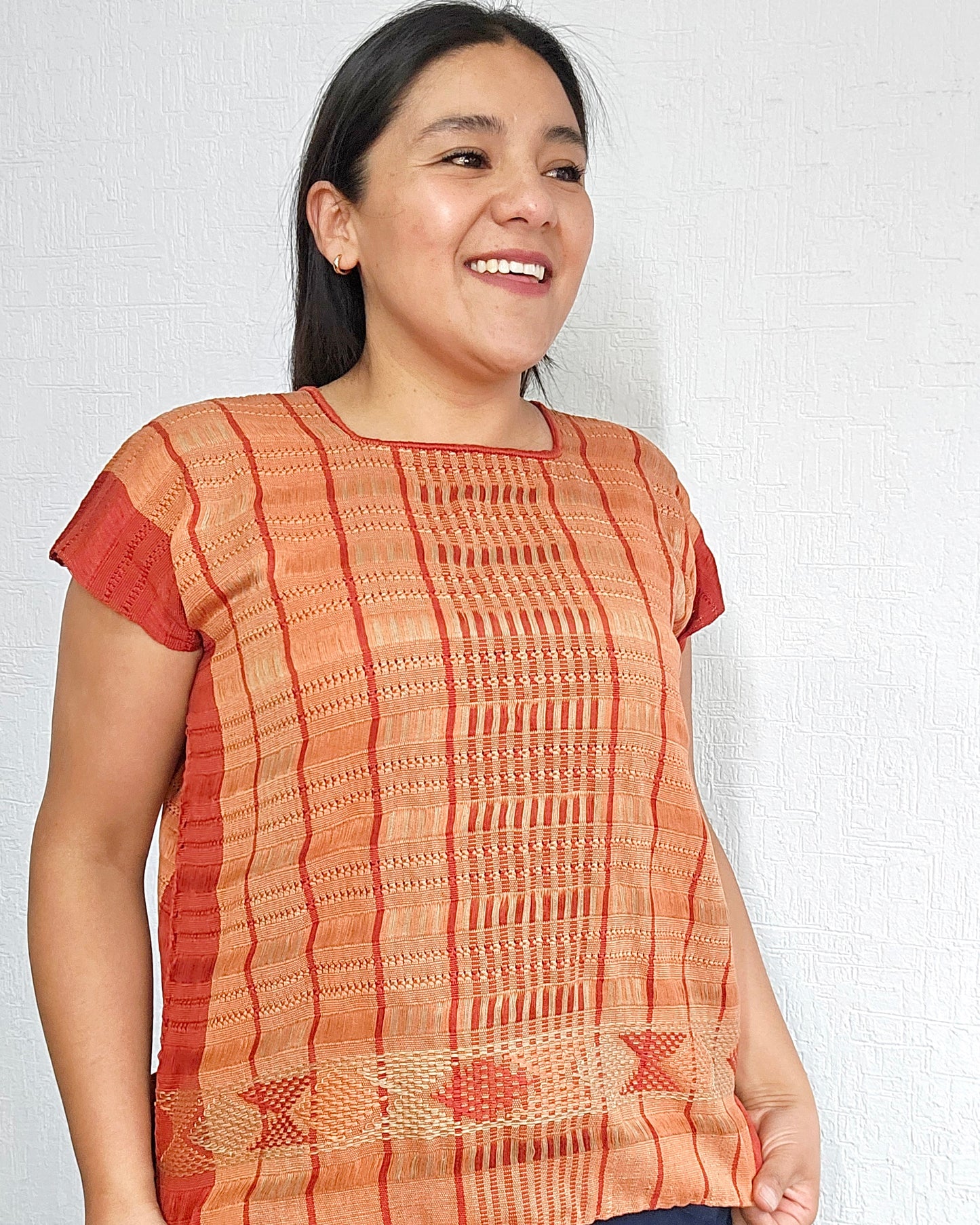 Huipil Angela Naranja Amarillo Unitalla