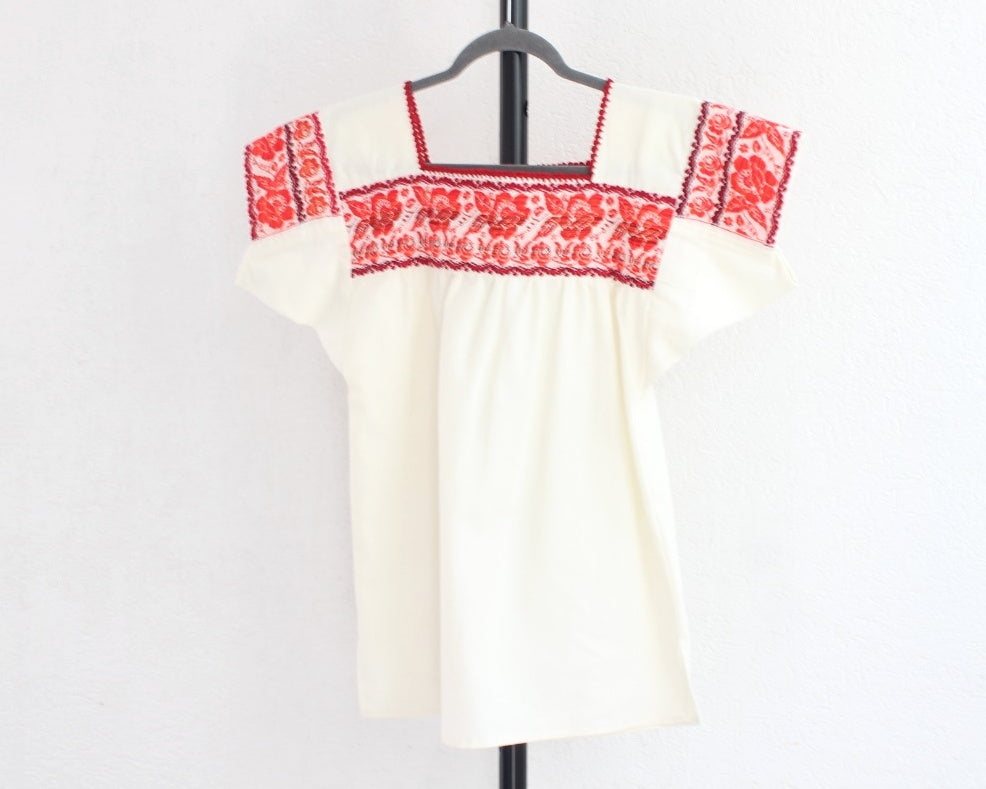 Blusa Tradicional Bordada Rosas Naranja M - L
