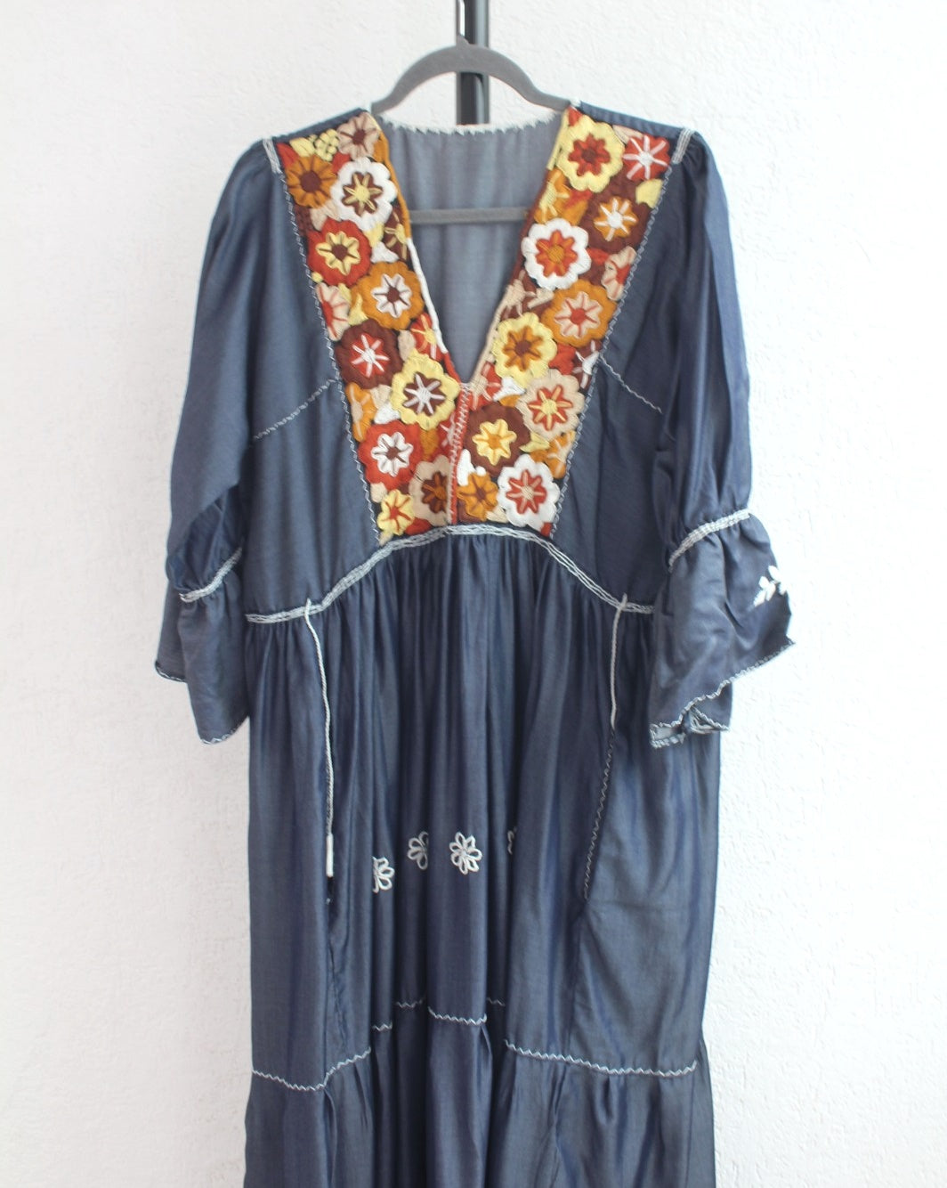 Vestido Blanca Mezclilla Café 2XL