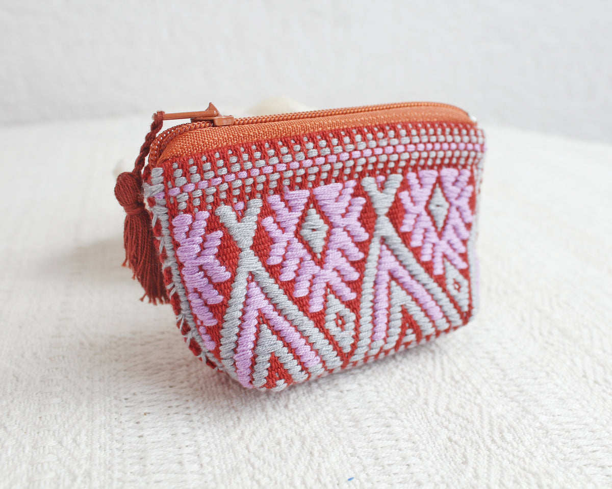 Mini Monedero Estrellitas Lila Gris