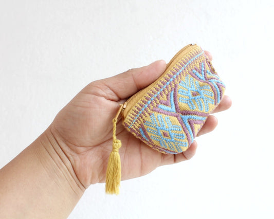 Mini Monedero Estrellas Amarillo Azul