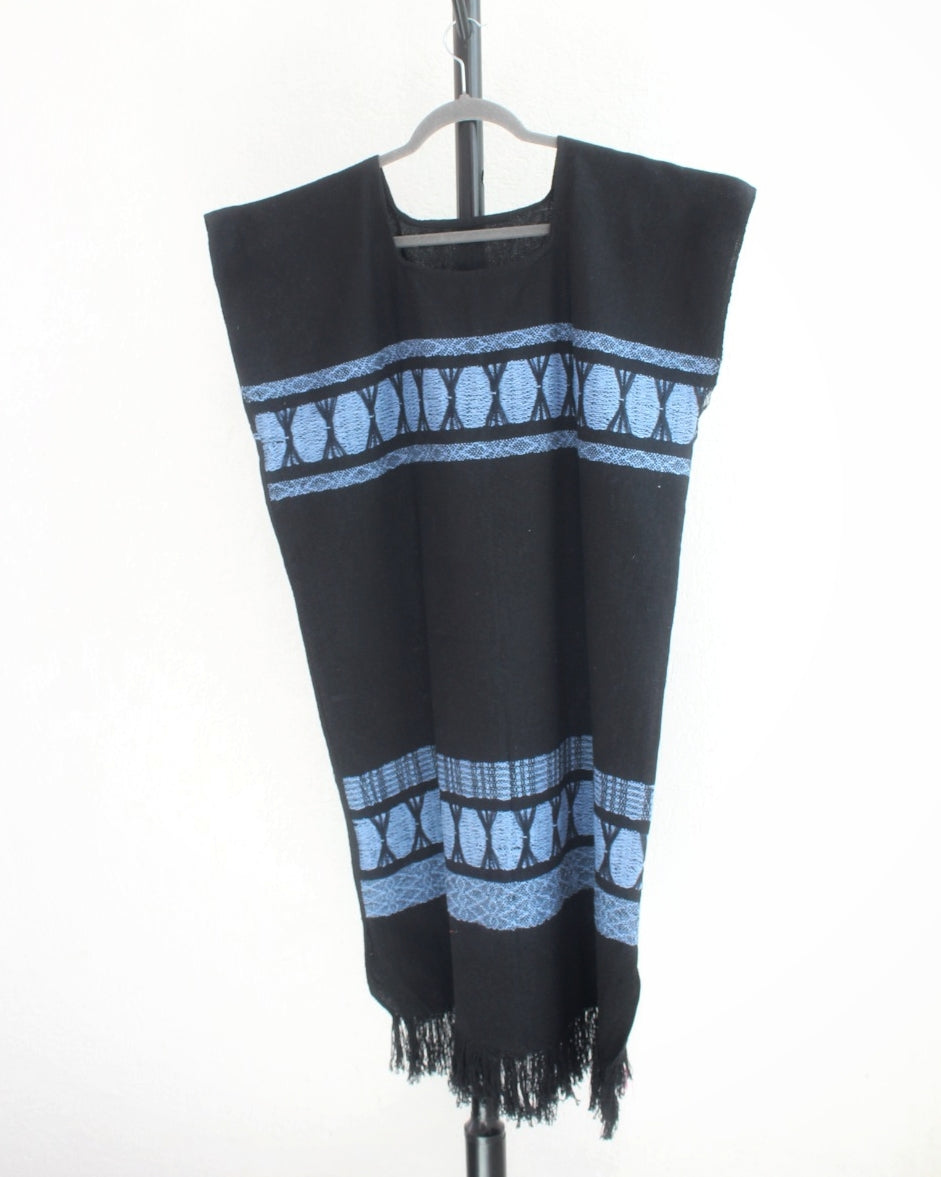 Huipil Ali Negro Azul Claro XL XXL