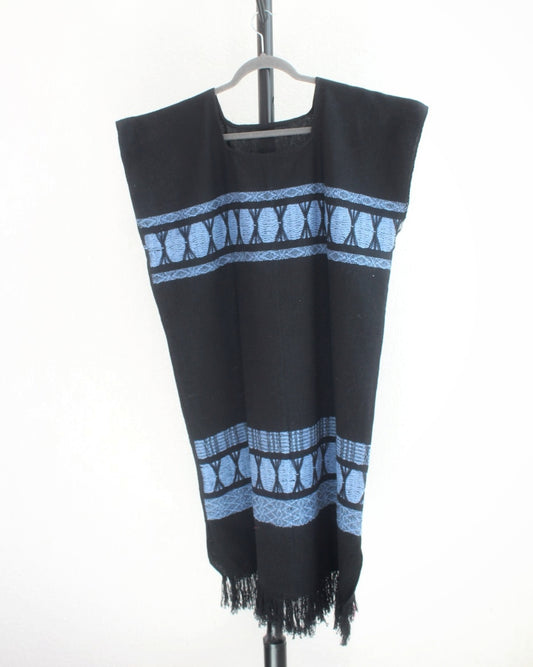 Huipil Ali Negro Azul Claro XL XXL