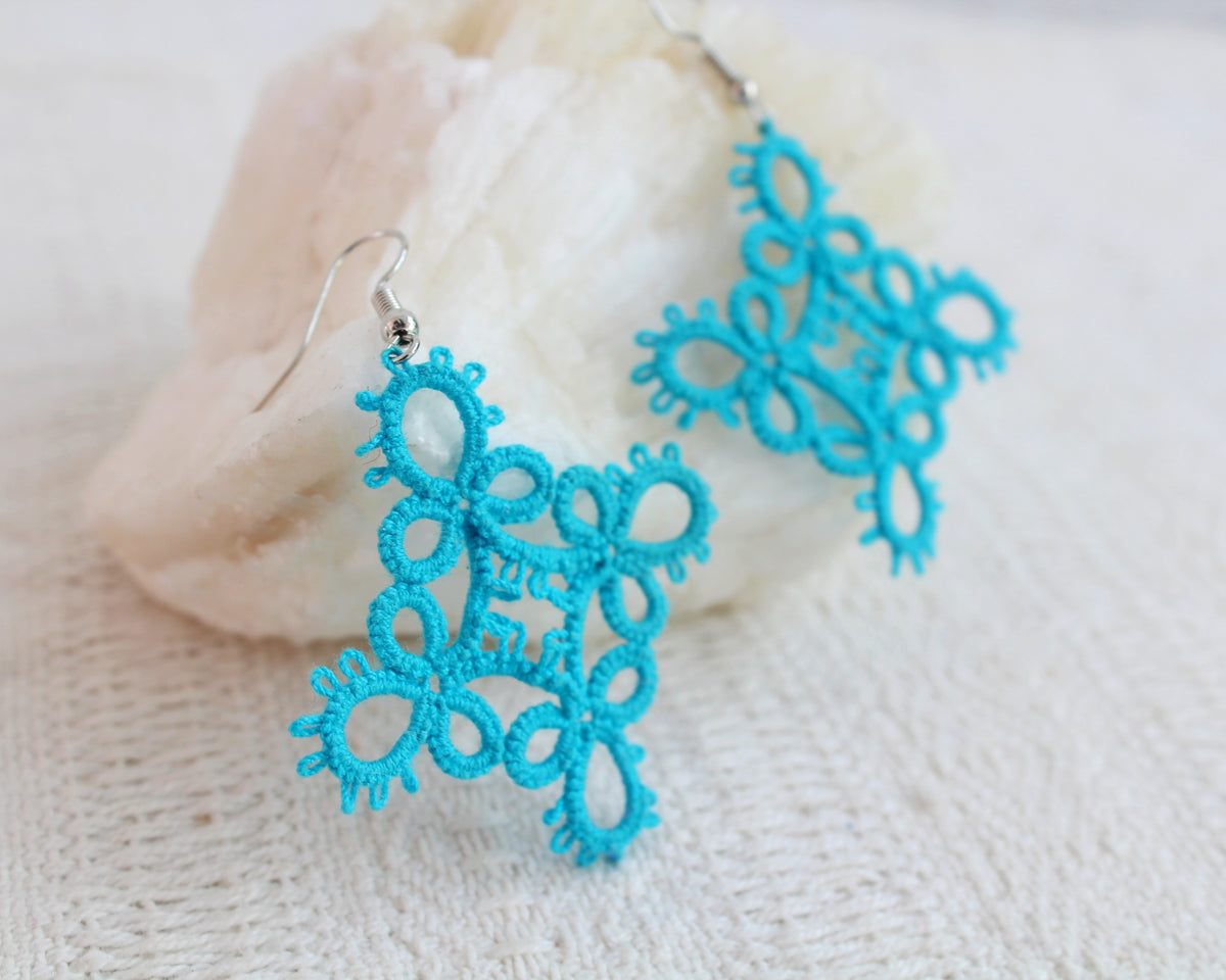 Aretes Frivolite Azul Celeste