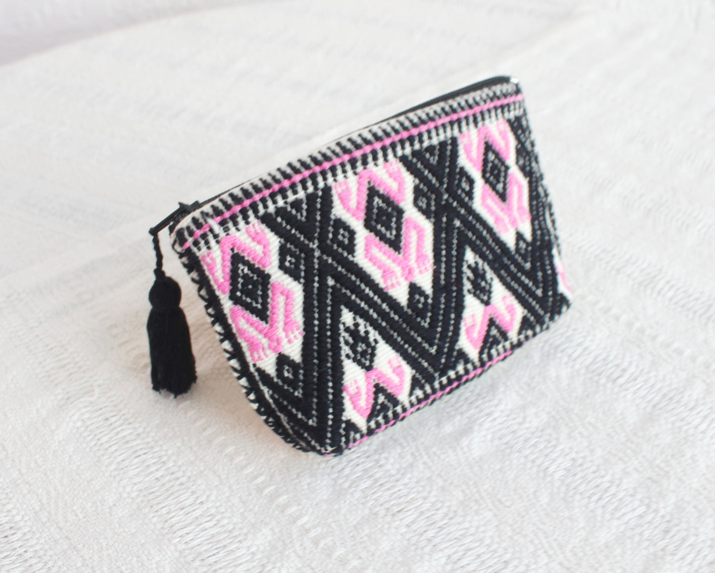 Monedero Sapo Negro Rosa Blanco
