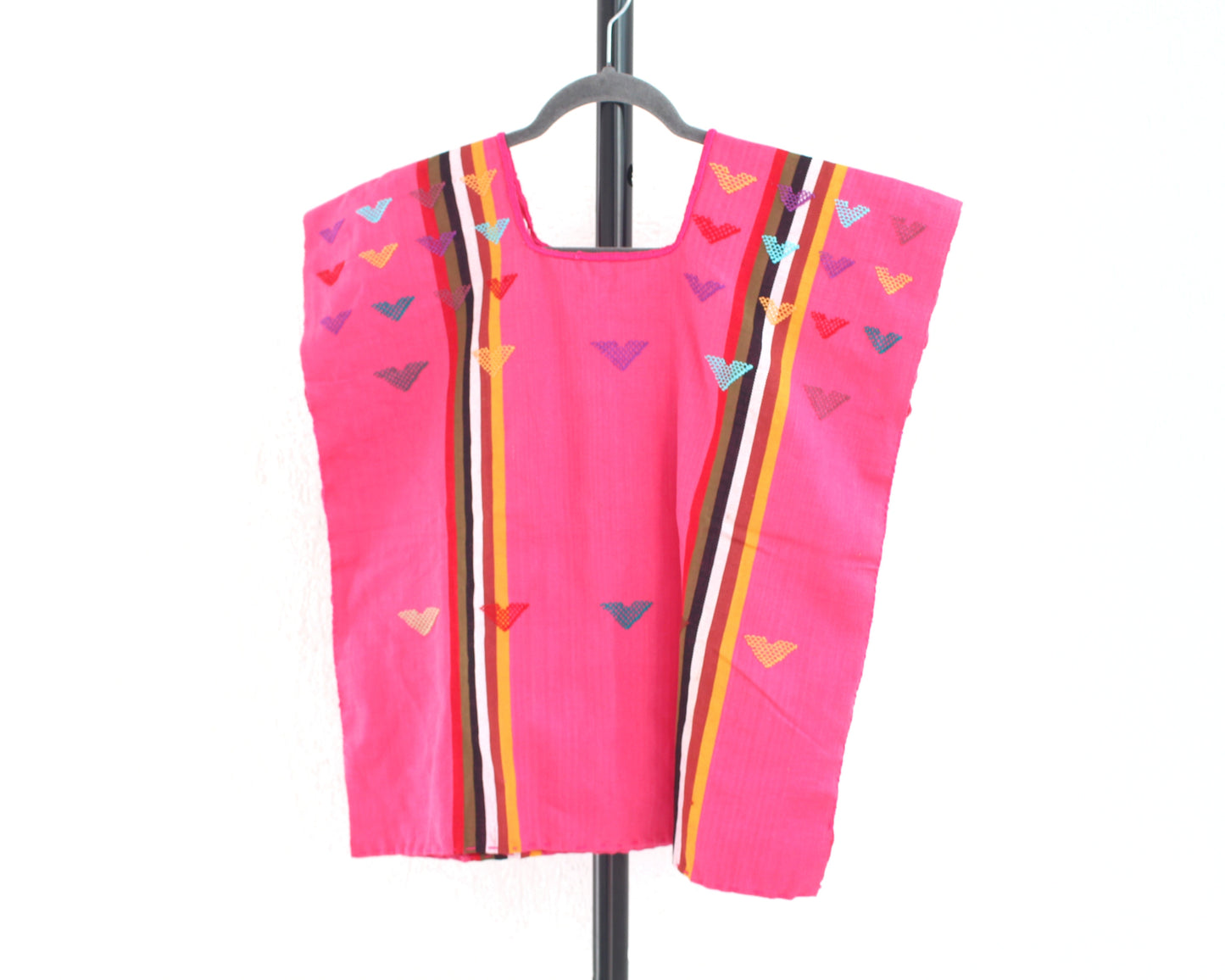 Blusa Huipil Corazones Rosa