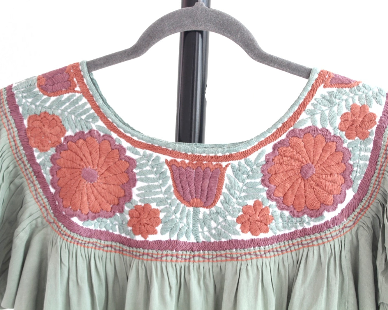 Blusa Aguacatenango Menta Naranja