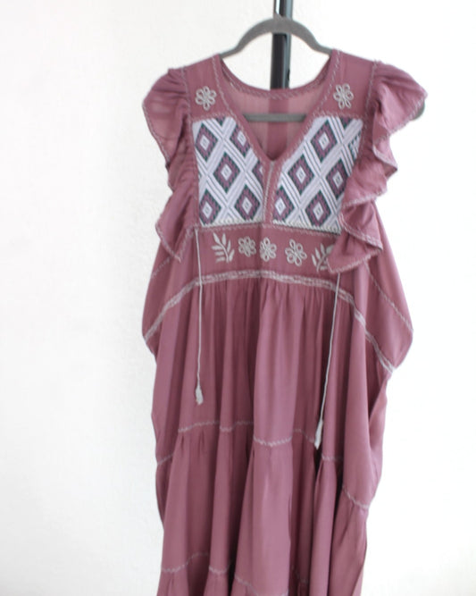 Vestido Antonia Burdeos Gris