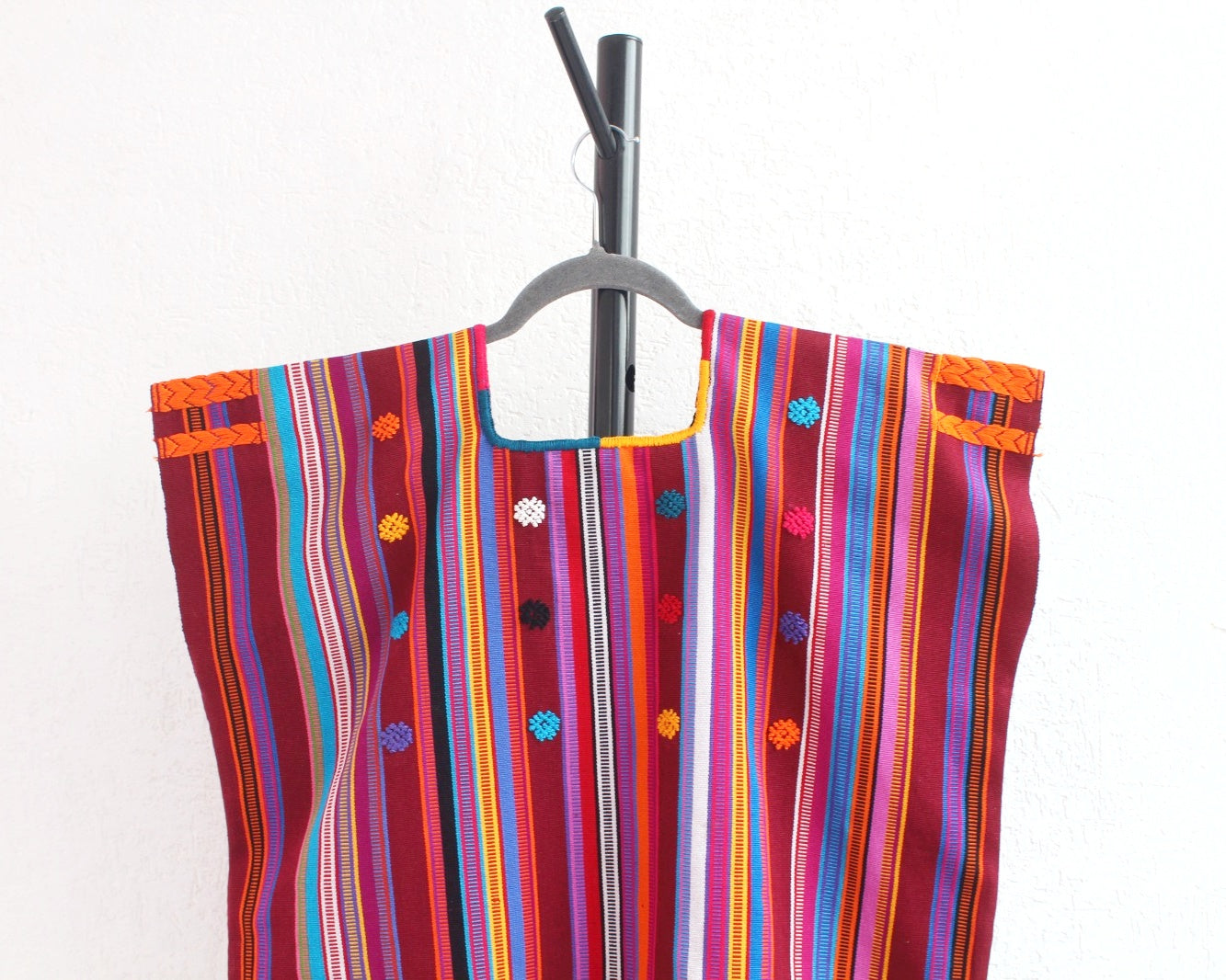 Huipil Corto Pantheló Vino Naranja