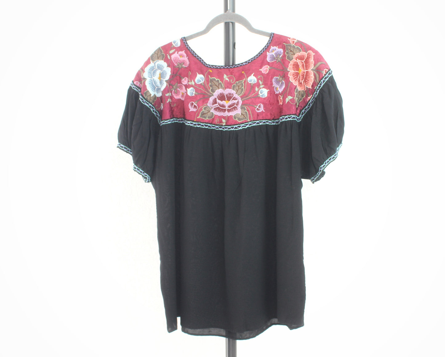 Blusa Abigail Flores Negro Vivo XL -XXL