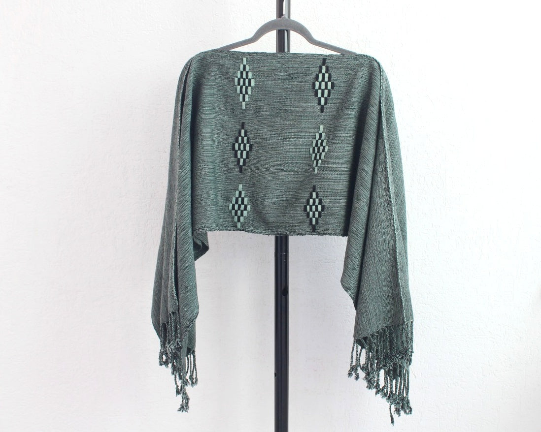 Jorongo Rombos Menta Negro