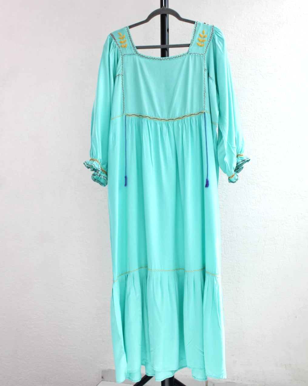 Vestido Julia Flores Manga  XL / XXL Aqua