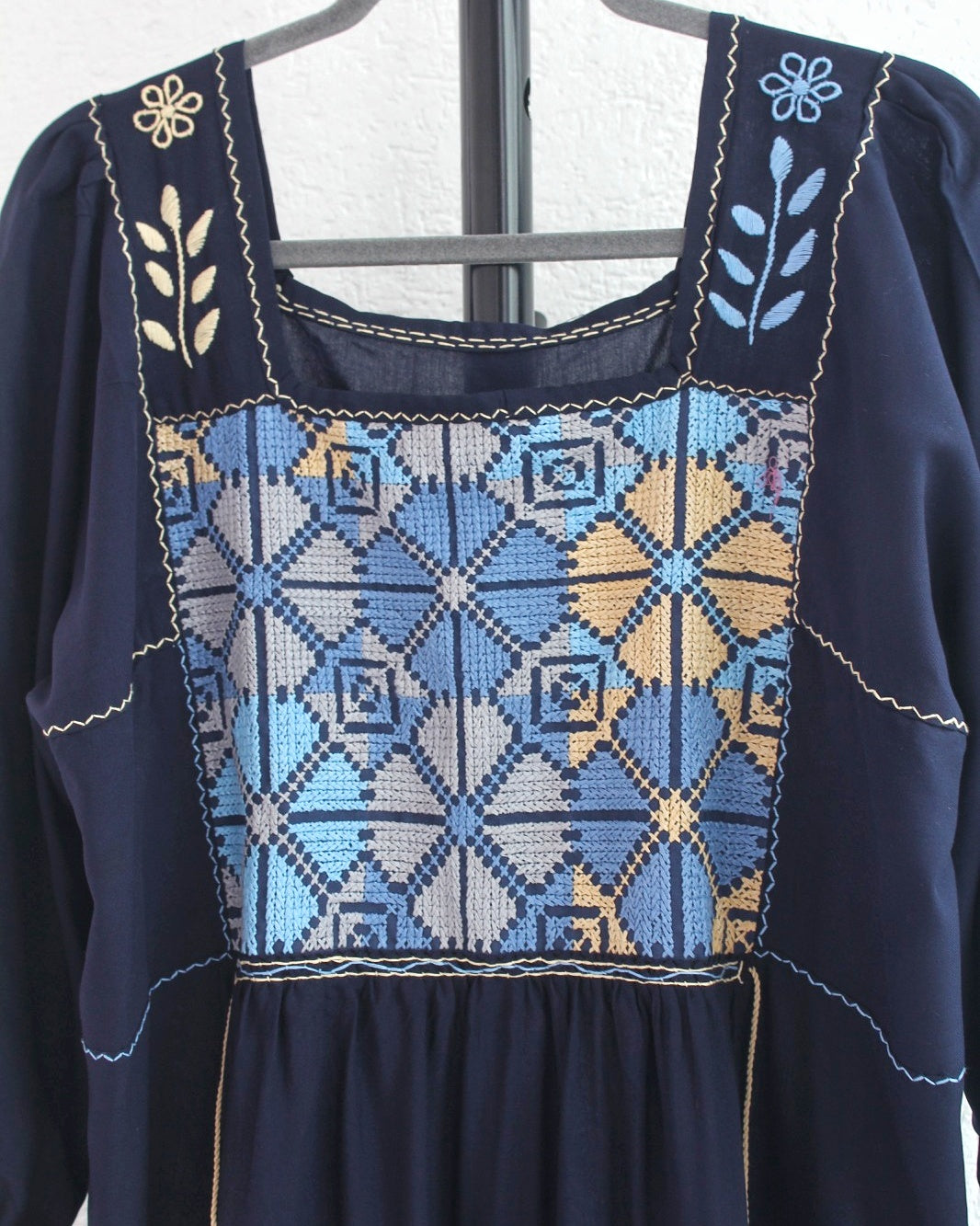 Vestido Julia Flores Manga XL / XXL Azul Marino