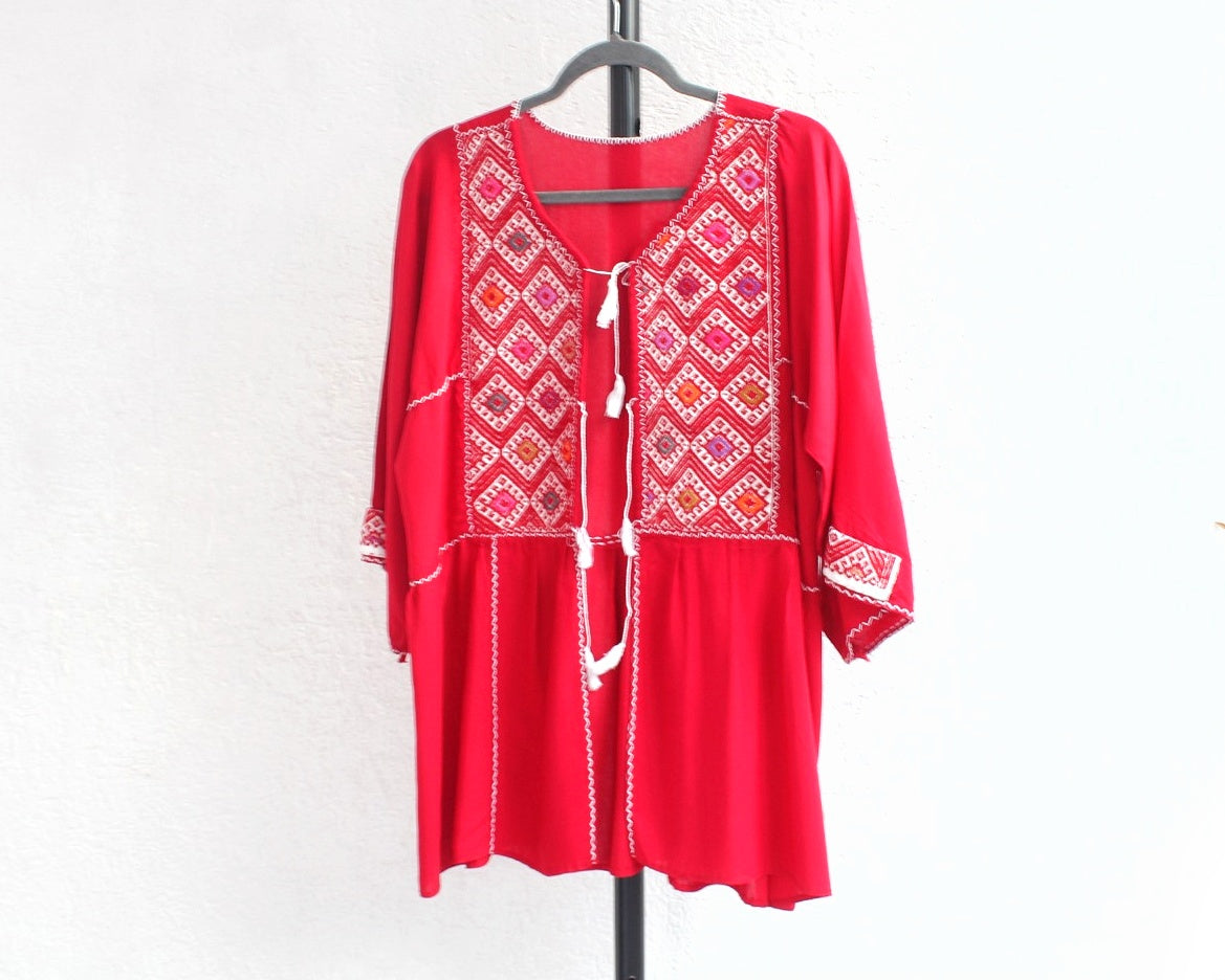 Saco Lourdes Telar Rojo