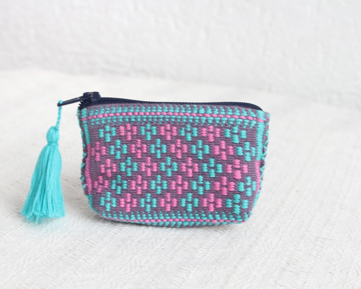 Mini Monedero Cosmos Turquesa Rosa
