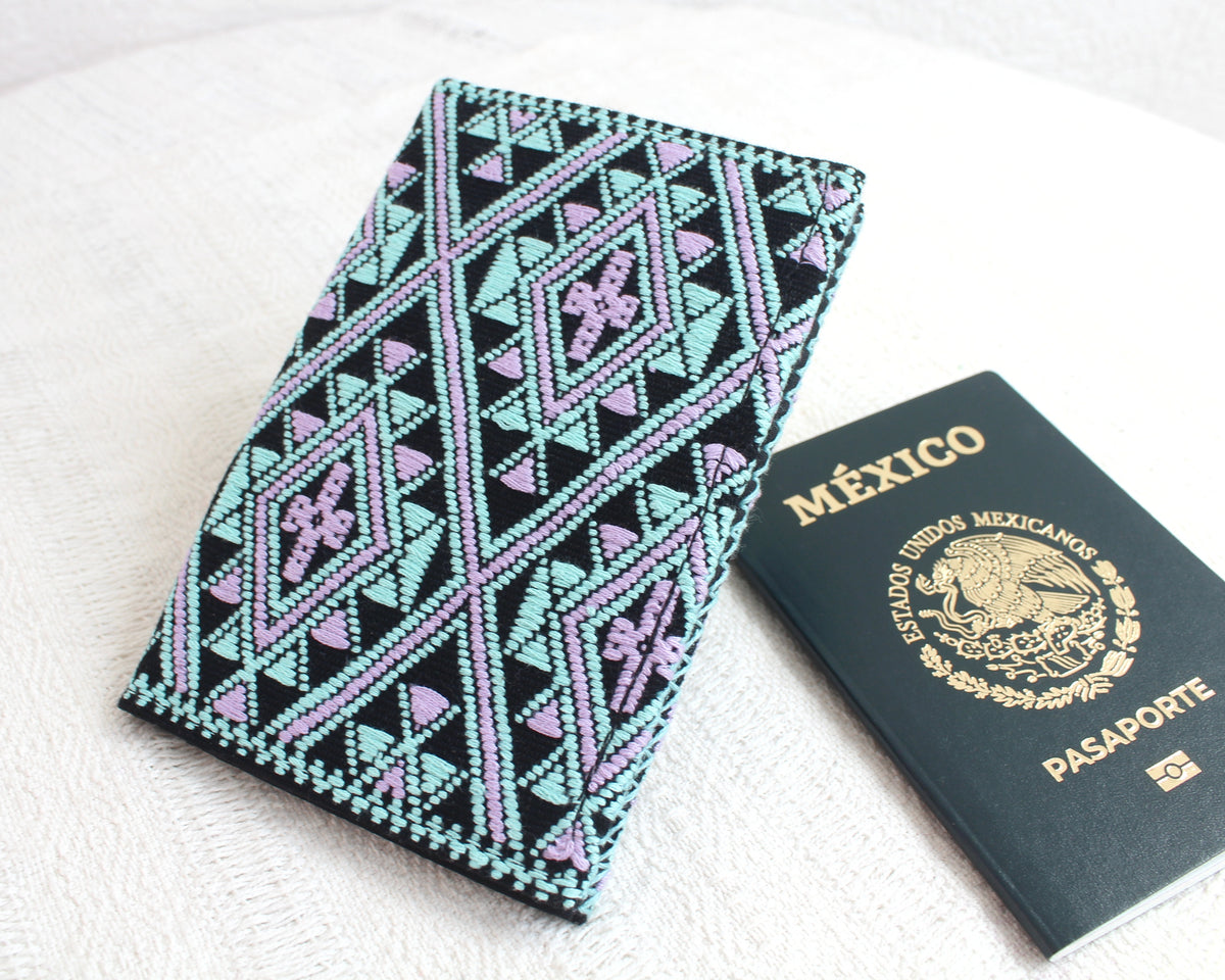 Porta Pasaporte Estrella Turquesa Lila