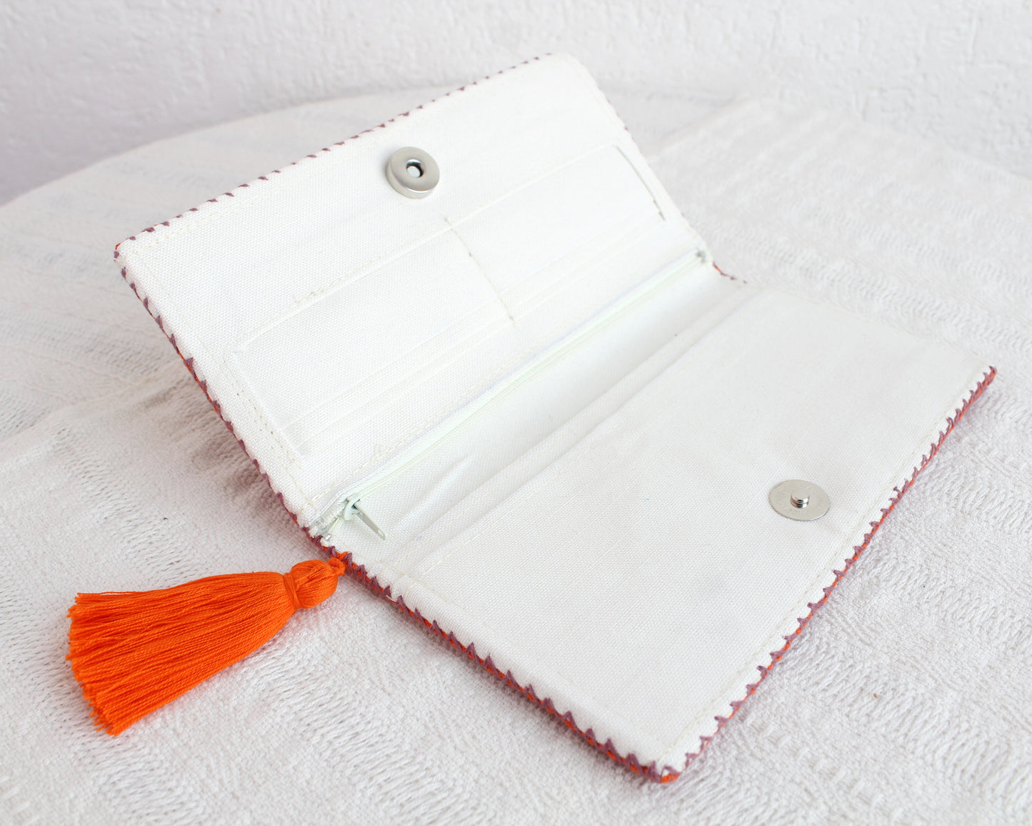Billetera Pejel Naranja Blanco