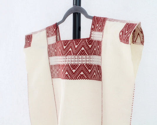 Huipil Corto Laura Crema Marrón