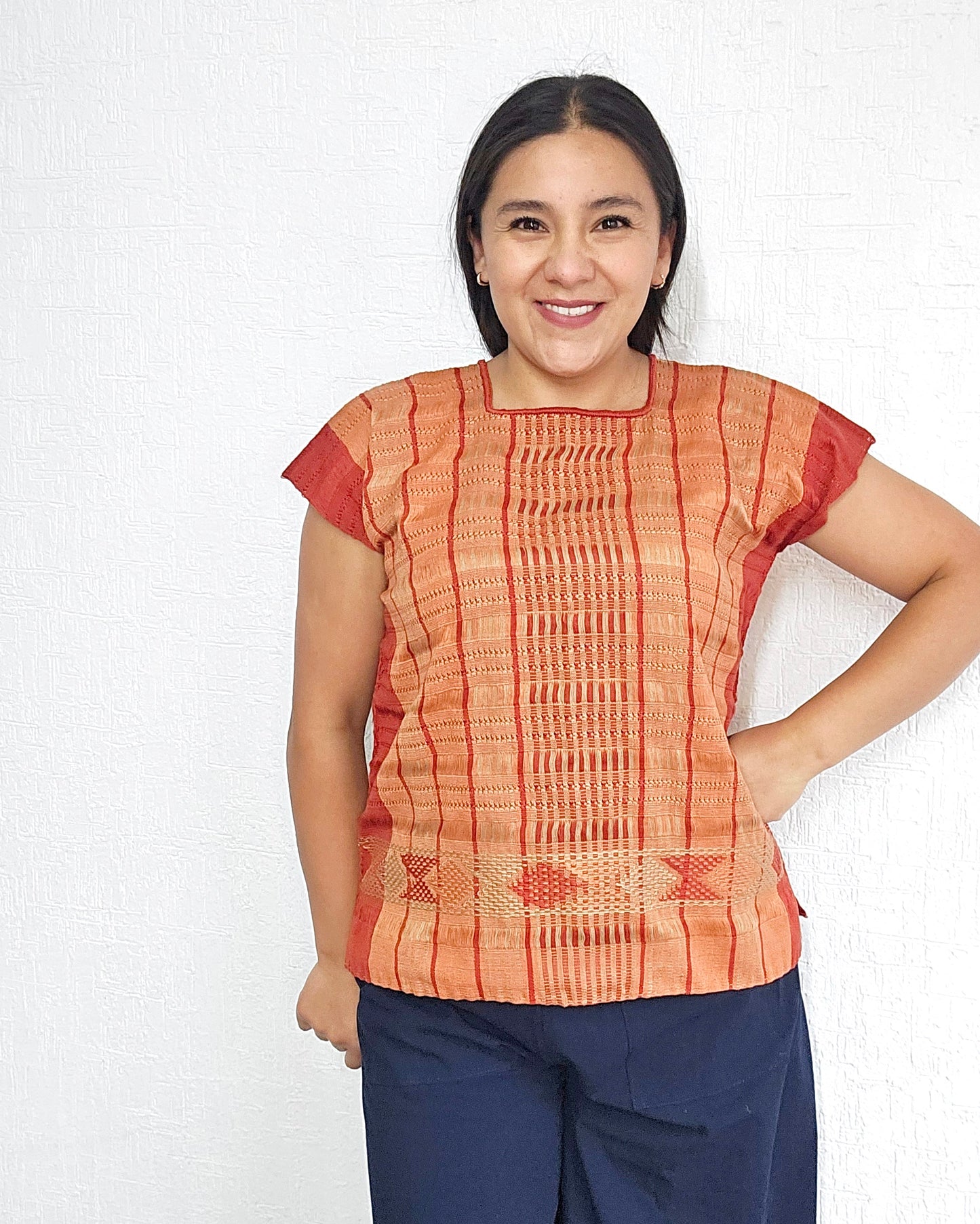 Huipil Angela Naranja Amarillo Unitalla