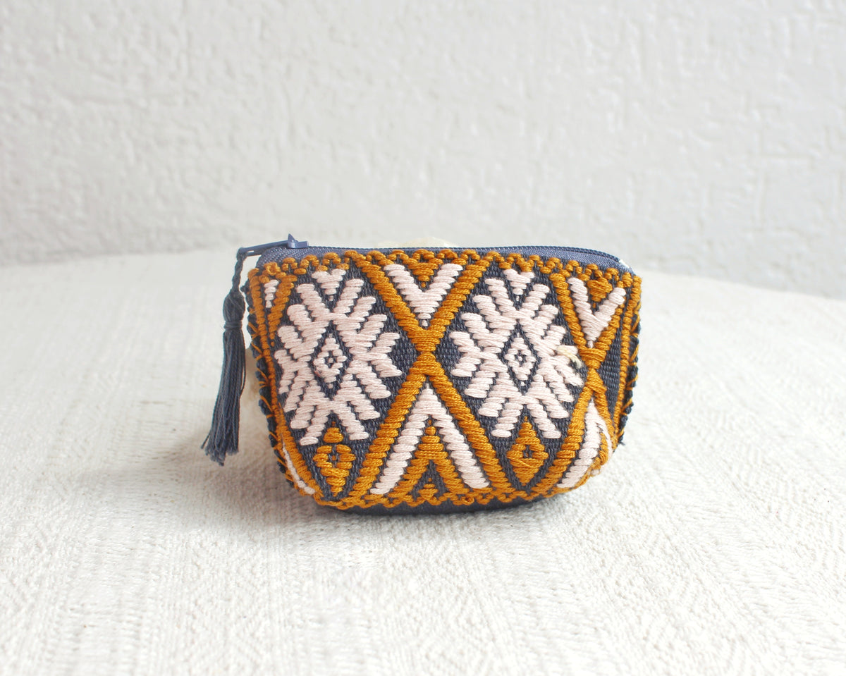 Mini Monedero Estrellas Crema Amarillo Gris