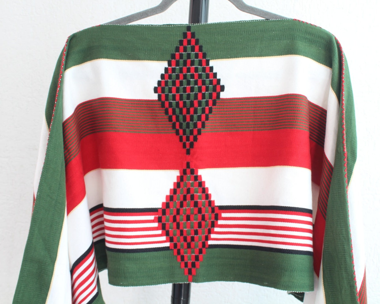 Jorongo Rombos Verde Blanco Rojo