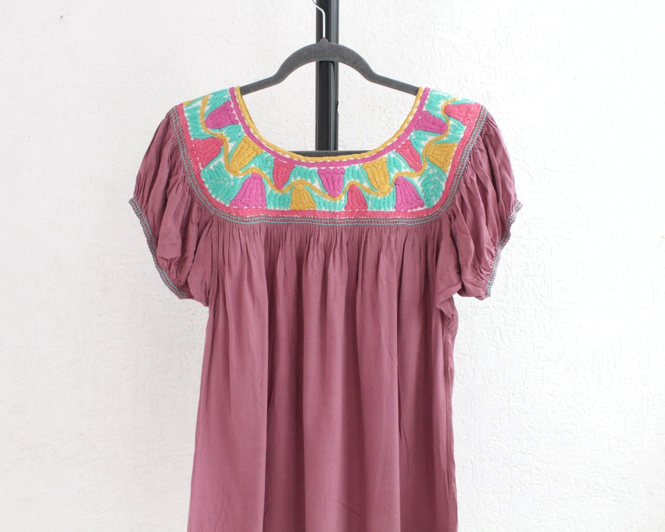 Blusa Aguacatenango Rosa Amarillo Turquesa