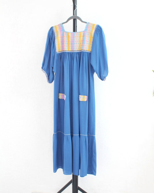 Vestido Nuditos 3/4 Azul Colores