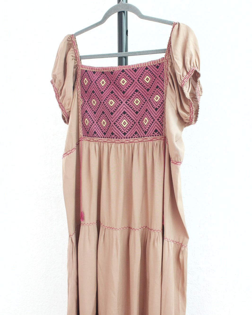 Vestido Gloria Cafe Claro Malva Ch  M L