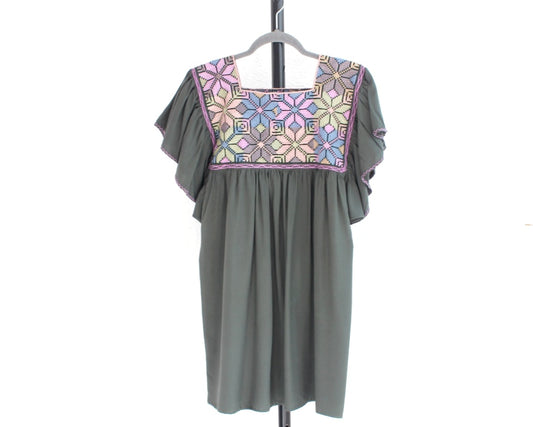 Blusa Gloria Punto de Cruz Verde
