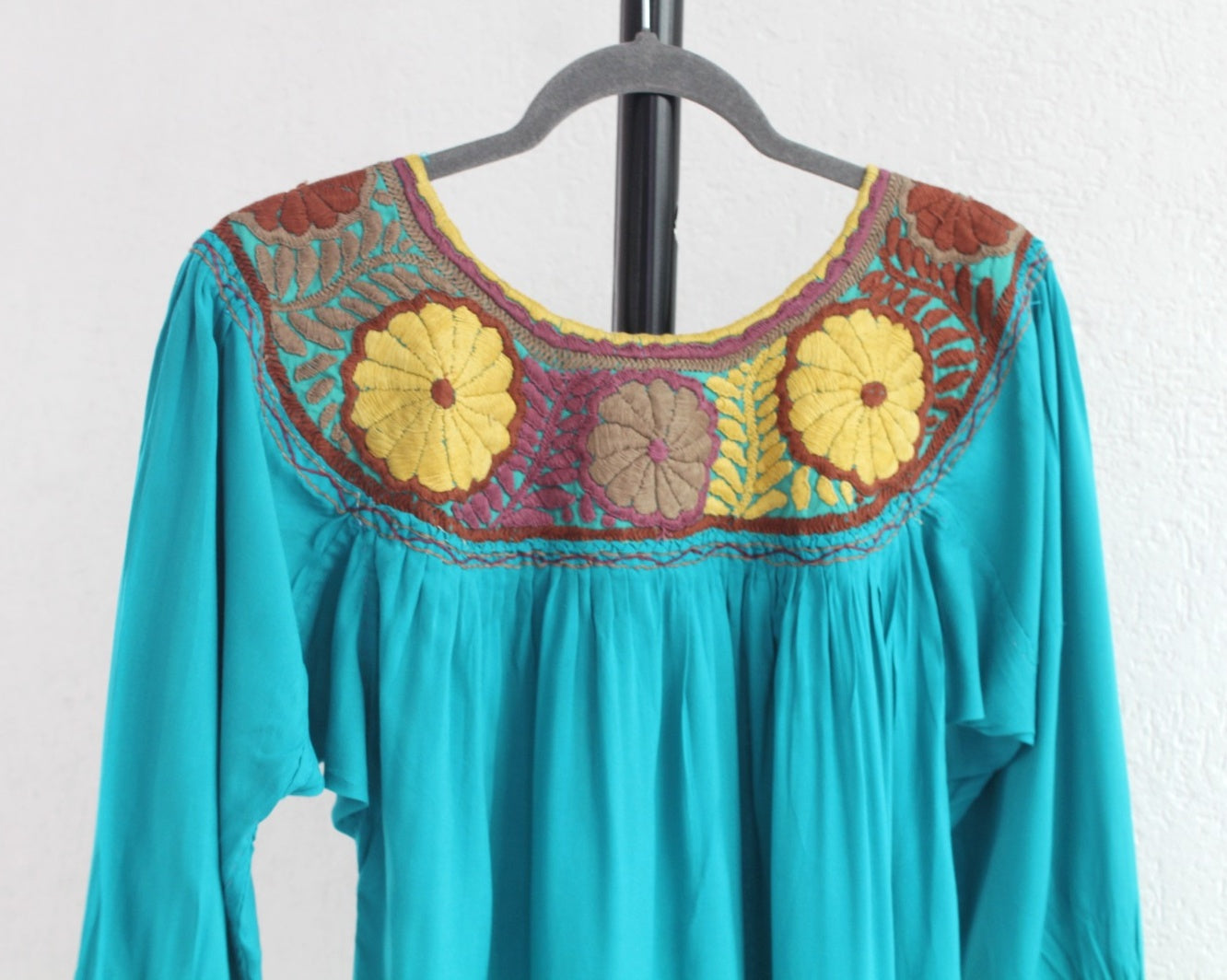 Blusa Aguacatenango Turquesa Amarillo Unitalla