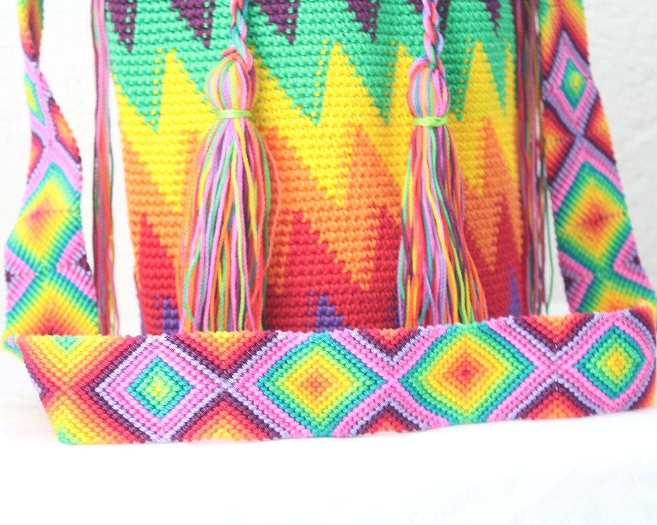 Bolso Morral ZigZag Uva Amarillo Naranja