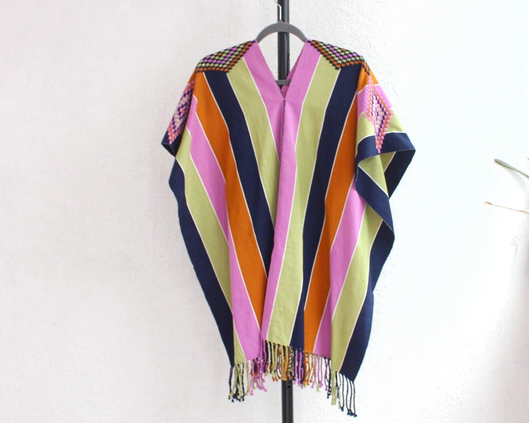 Jorongo Lineas Rosa Verde Azul