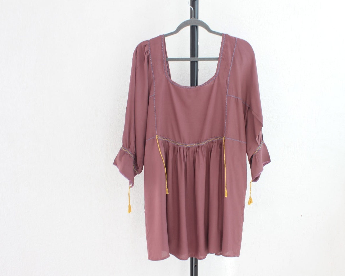 Blusa Julia Marrón Café Amarillo L - XL