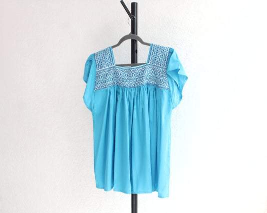 Blusa Tania Azules Flores XL - 2XL