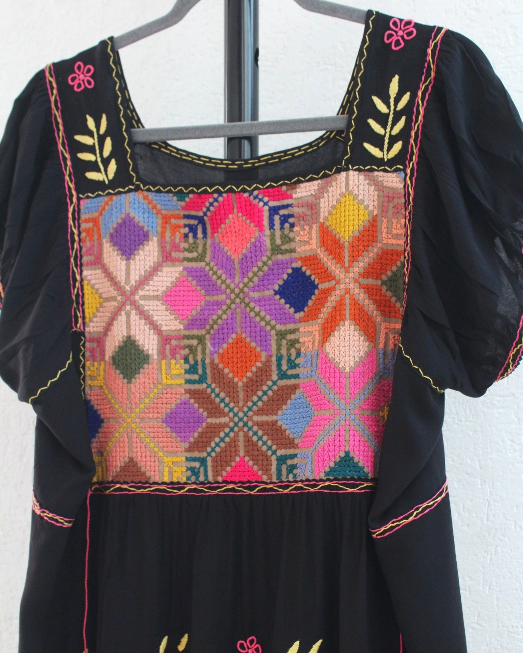 Vestido Maribel Flores Negro  L / XL