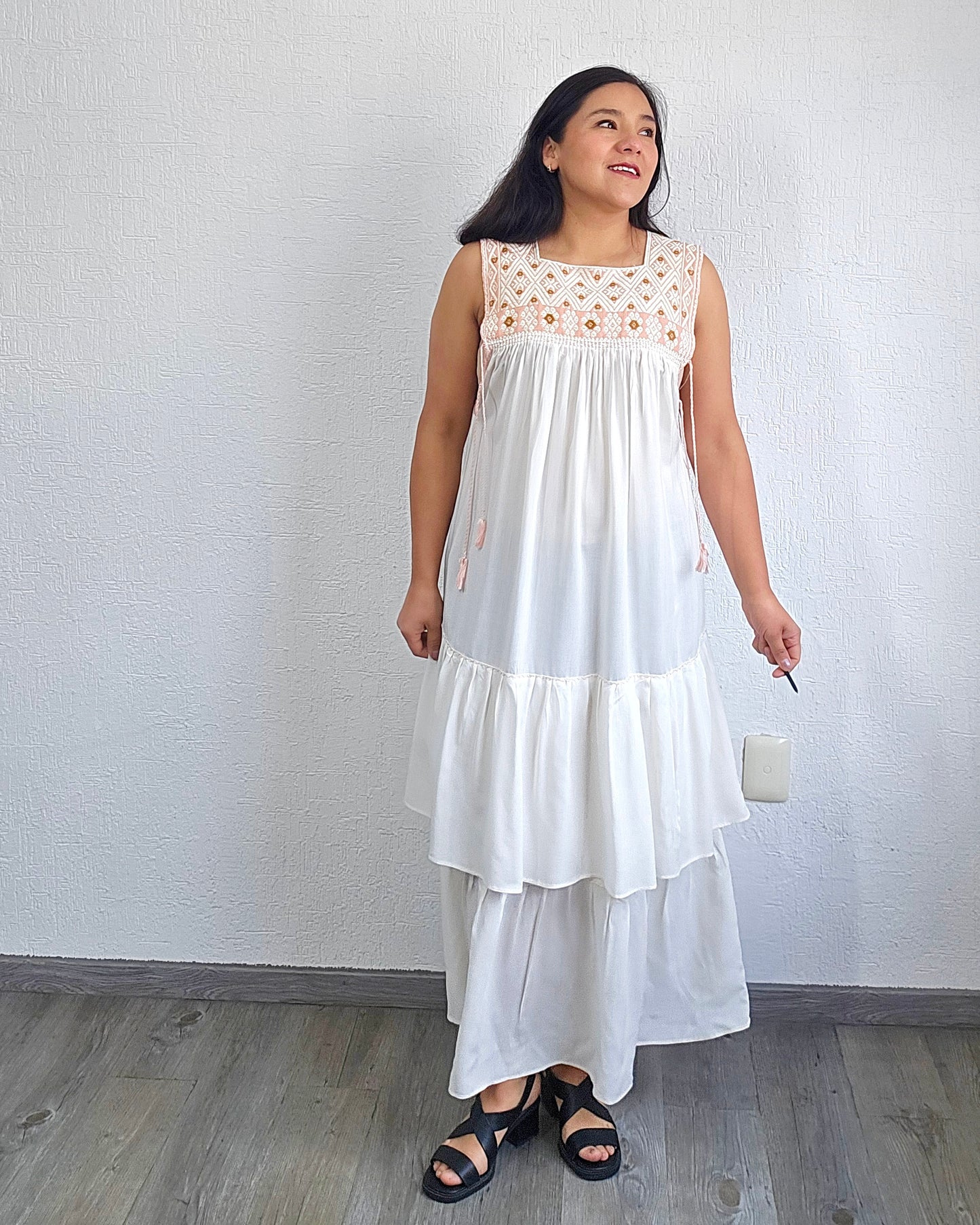 Vestido Teresa Blanco Rosita Telar Unitalla