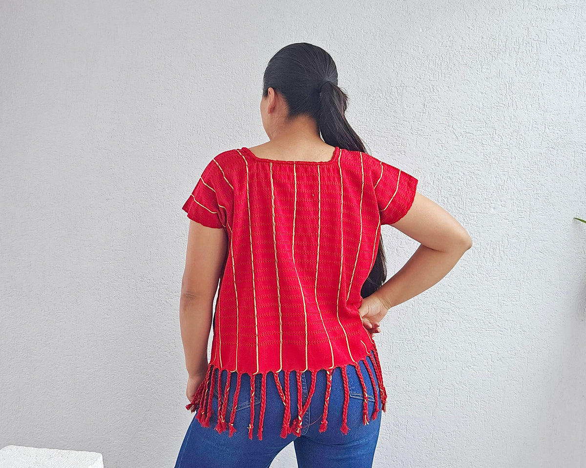 Huipil Angela Rojo Colores XL
